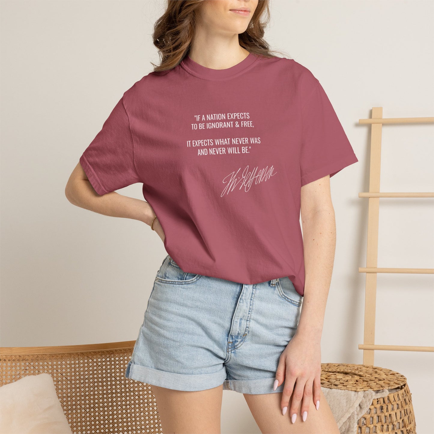 Ignorant and Free? Thomas Jefferson Quote T-Shirt