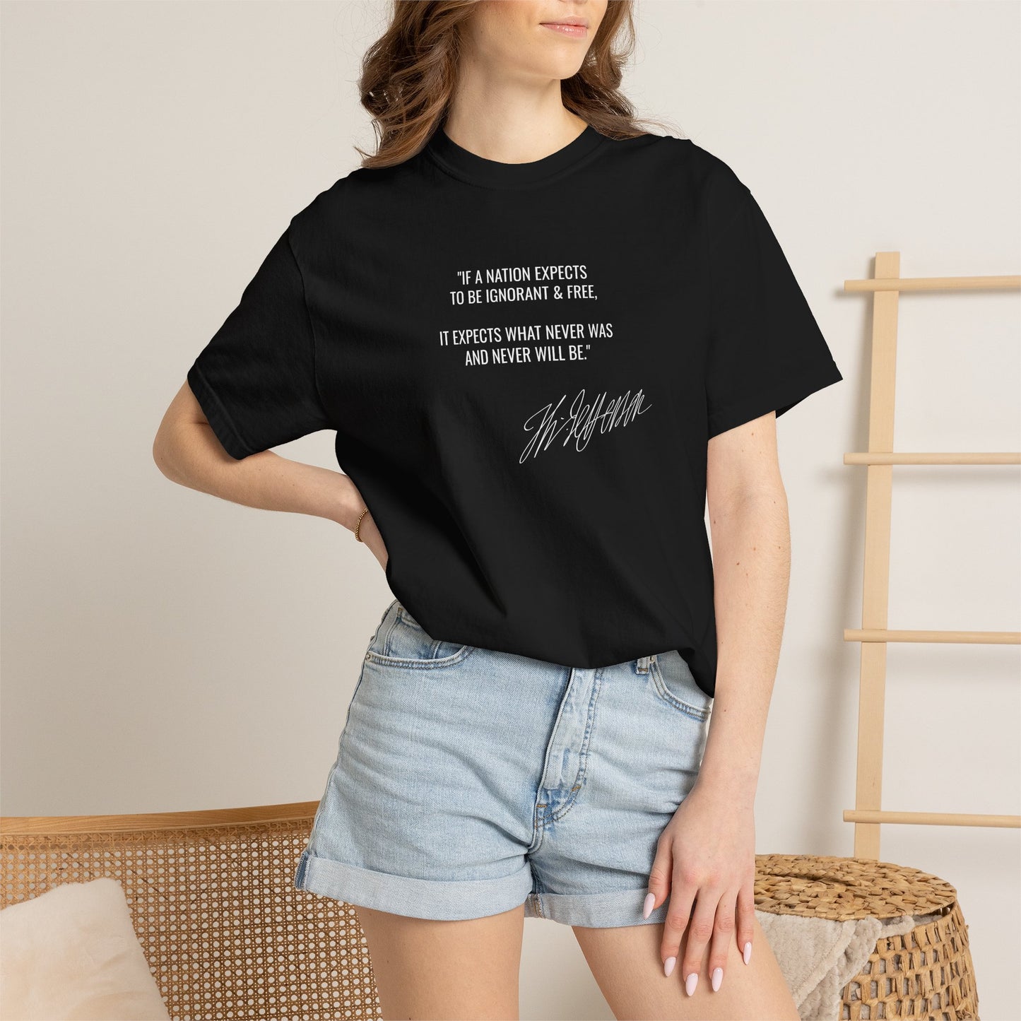 Ignorant and Free? Thomas Jefferson Quote T-Shirt